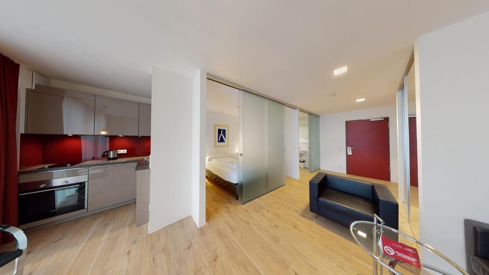 Kitchen or kitchenette, Living room, Seating area