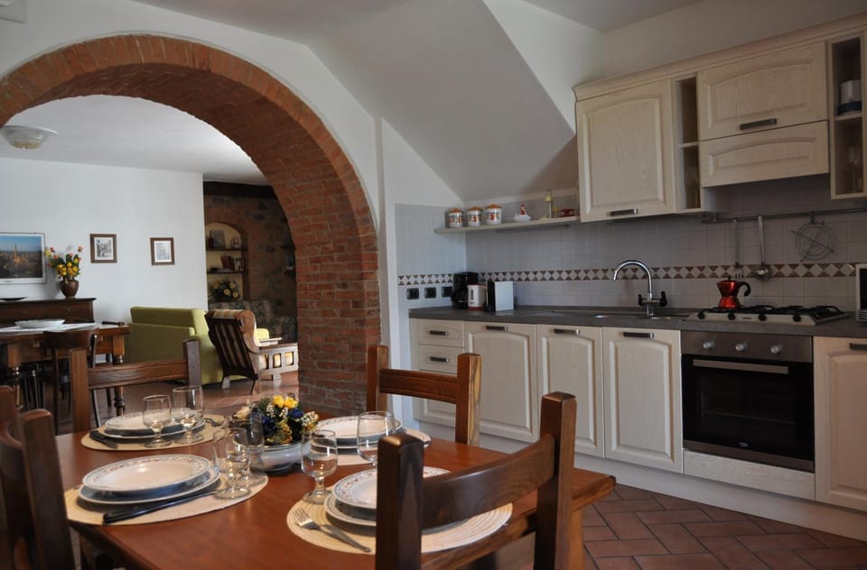 Kitchen or kitchenette, oven, stove