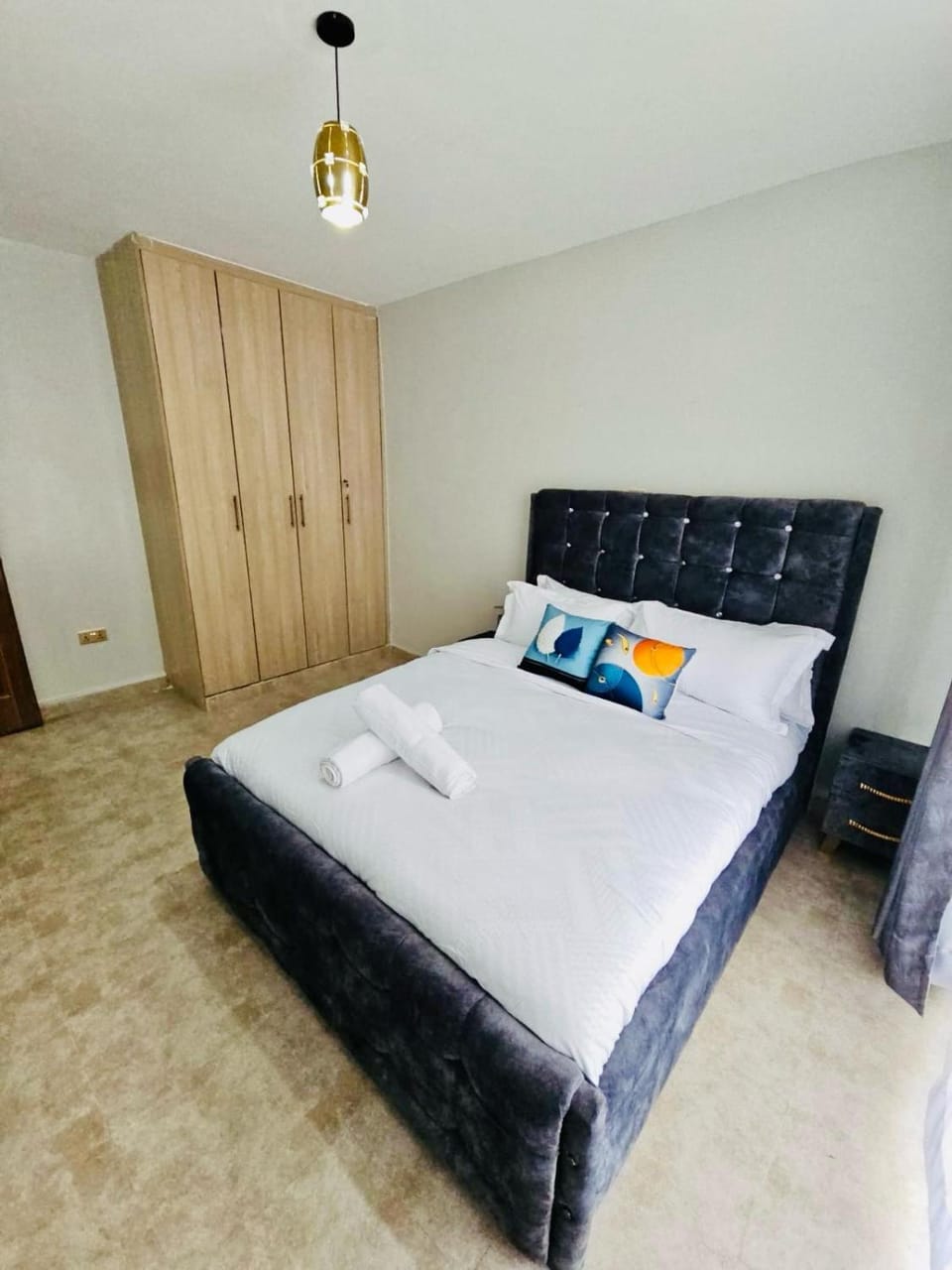 Bed, Photo of the whole room, Bedroom, towels, wardrobe