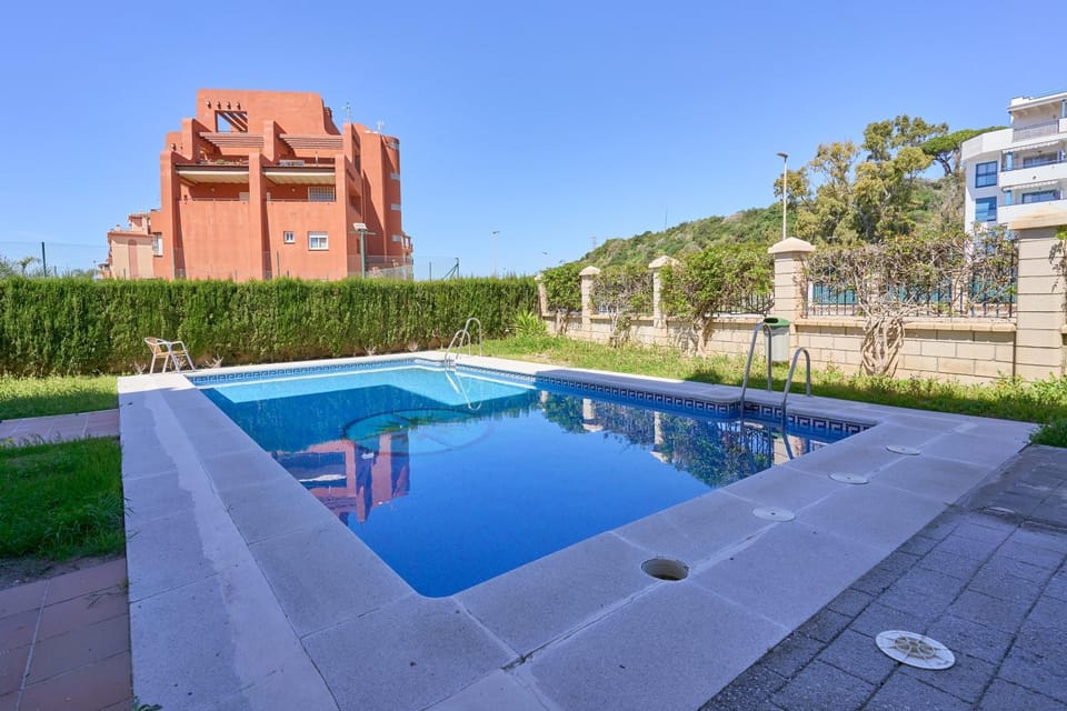 Property building, Living room, Swimming pool