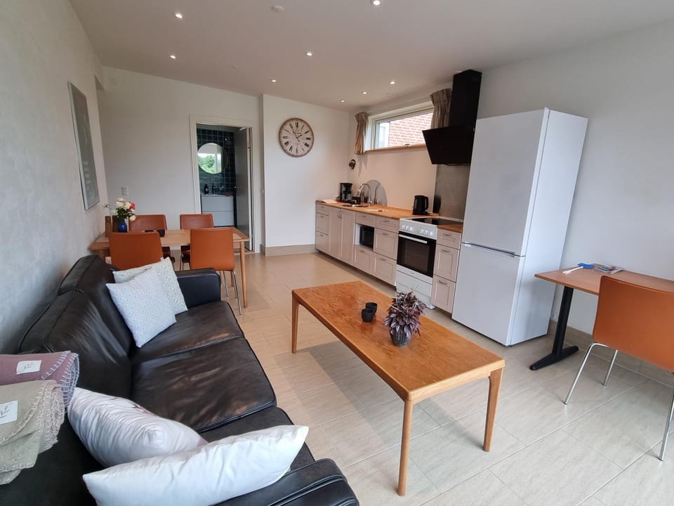 Coffee/tea facilities, Kitchen or kitchenette, Living room, Dining area, oven, stove, toaster