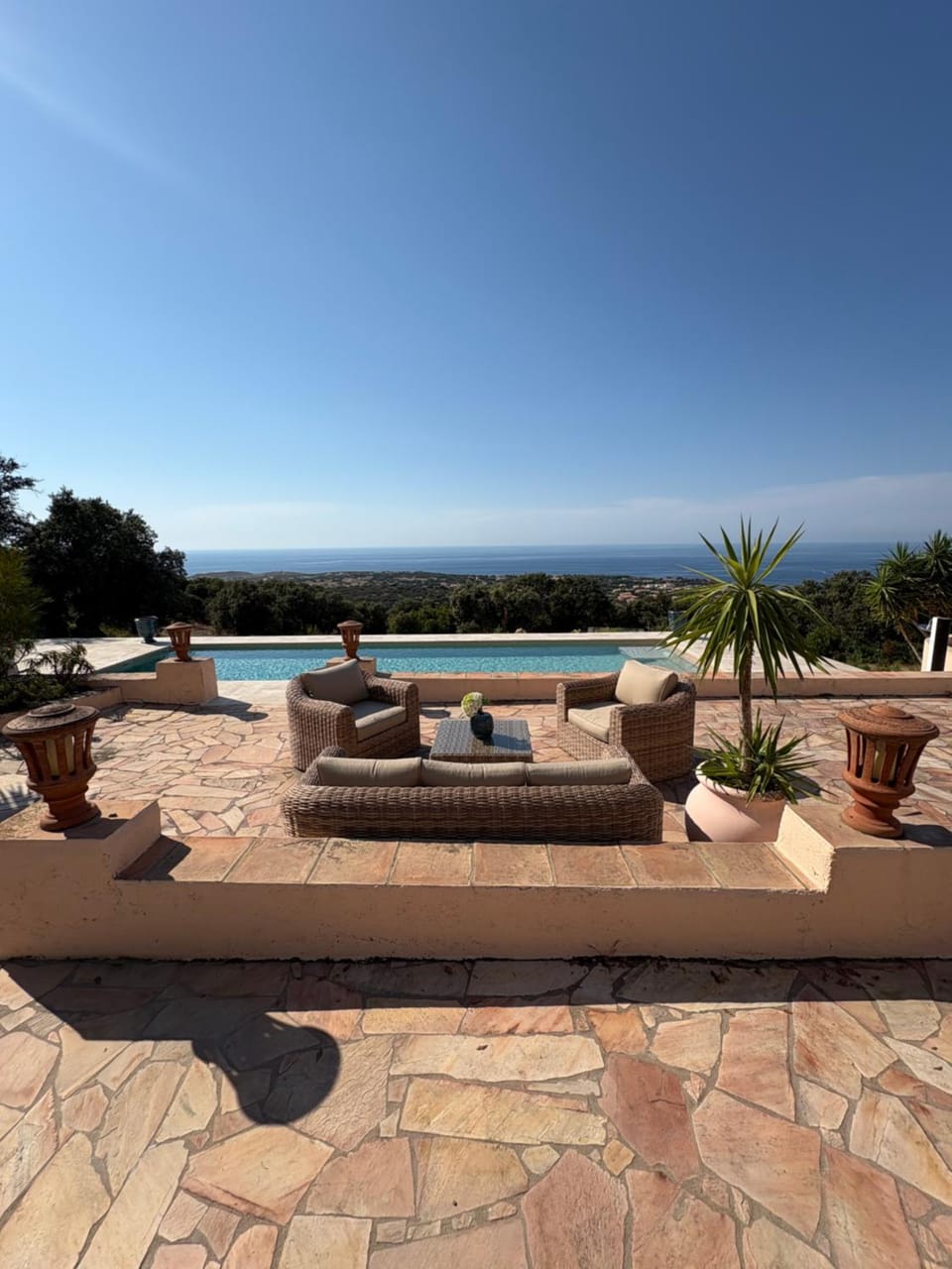 Patio, Natural landscape, Pool view, Sea view, Swimming pool