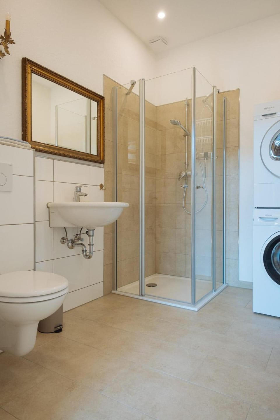 Shower, Toilet, Bathroom, washing machine, dryer