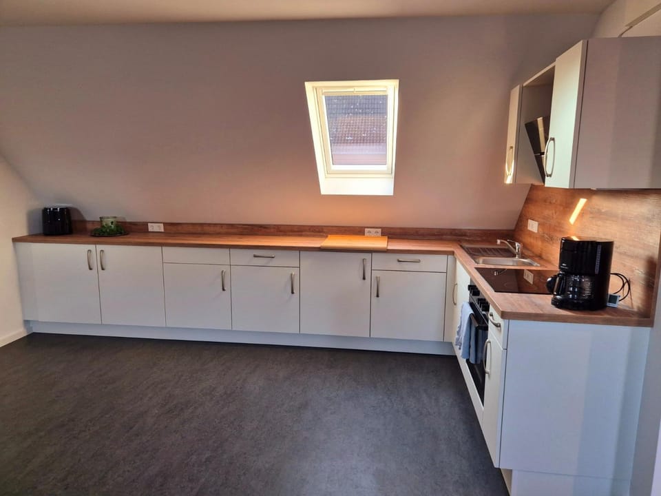 Kitchen or kitchenette, oven, stove