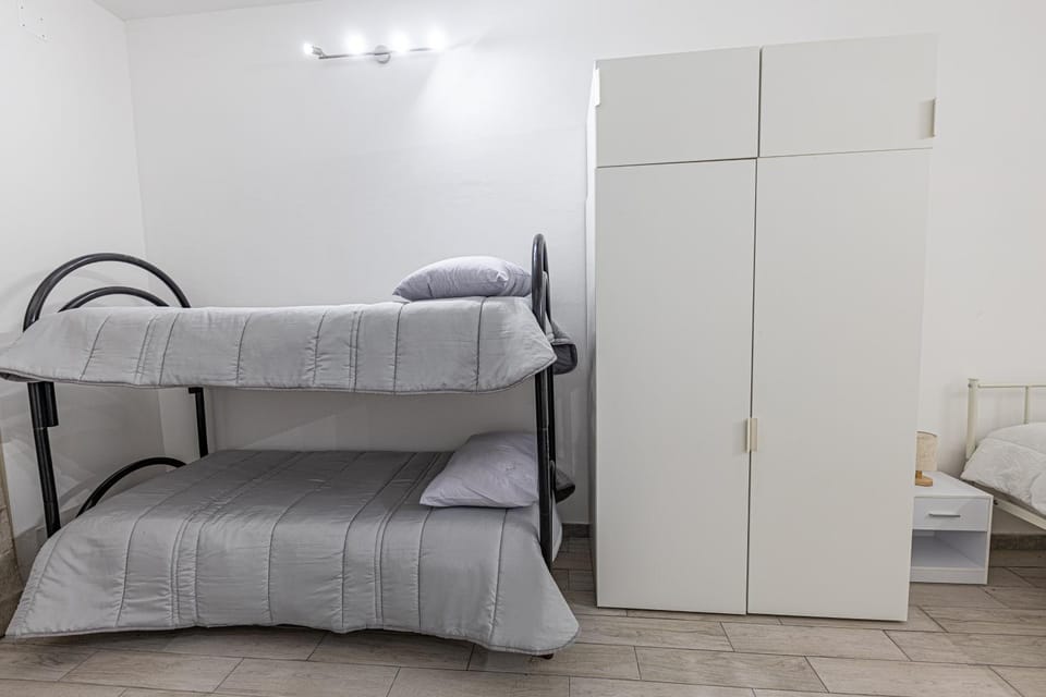 Bedroom, bunk bed, wardrobe