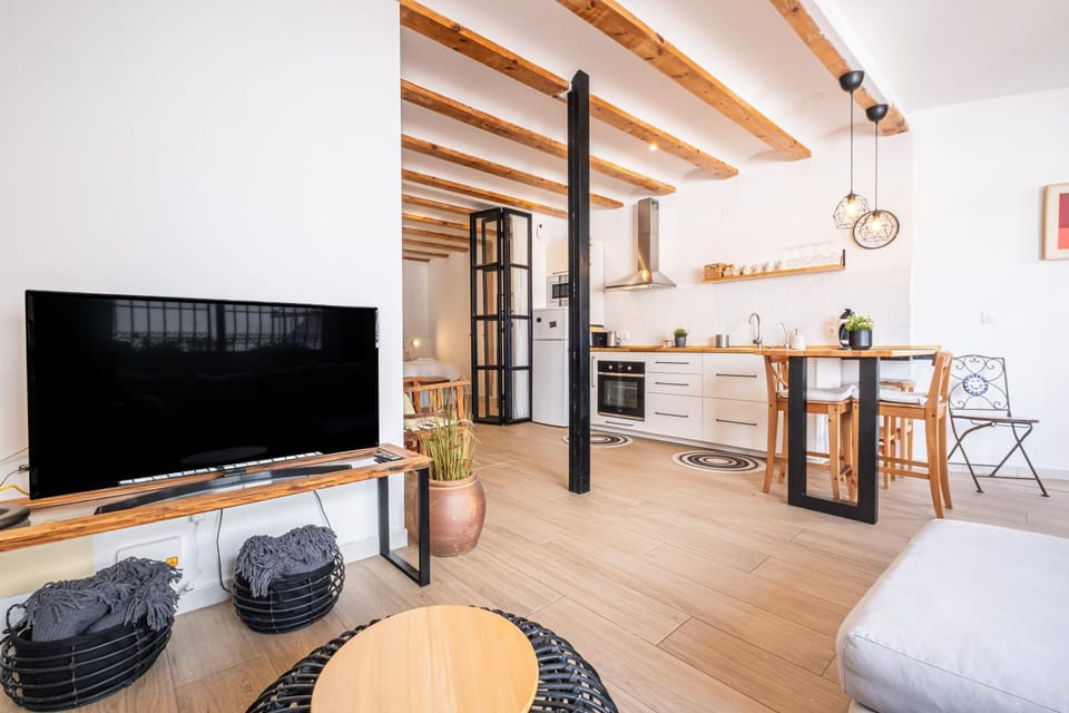 TV and multimedia, Kitchen or kitchenette, Living room, Photo of the whole room