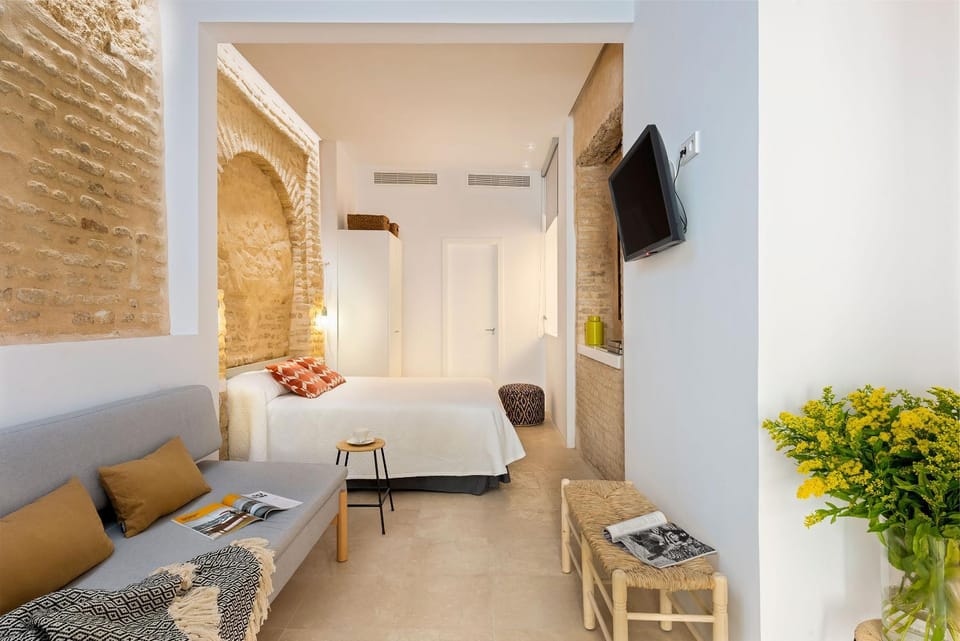 Bed, TV and multimedia, Living room, Photo of the whole room, Bedroom, air conditioner