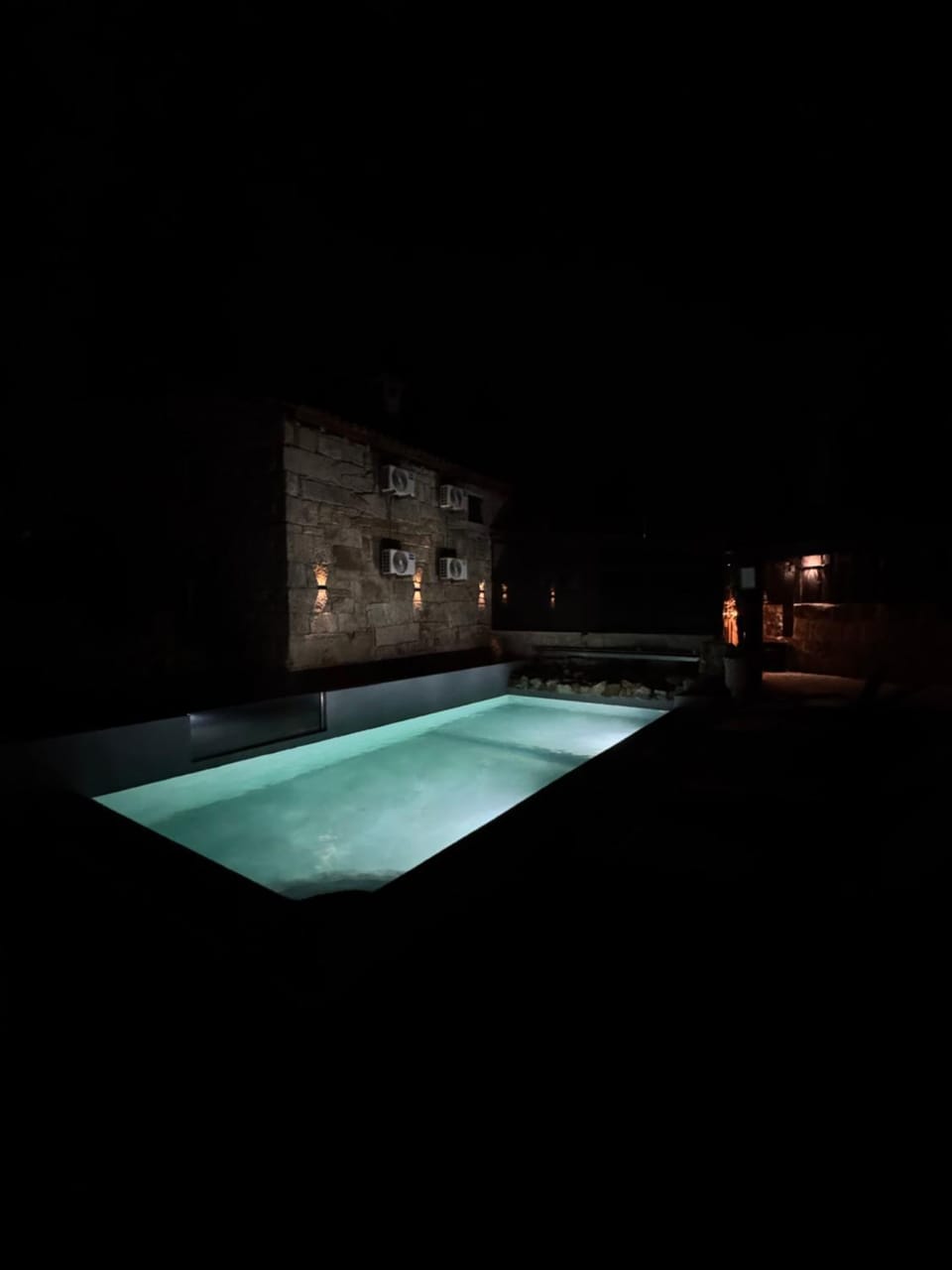 Night, Pool view, Swimming pool