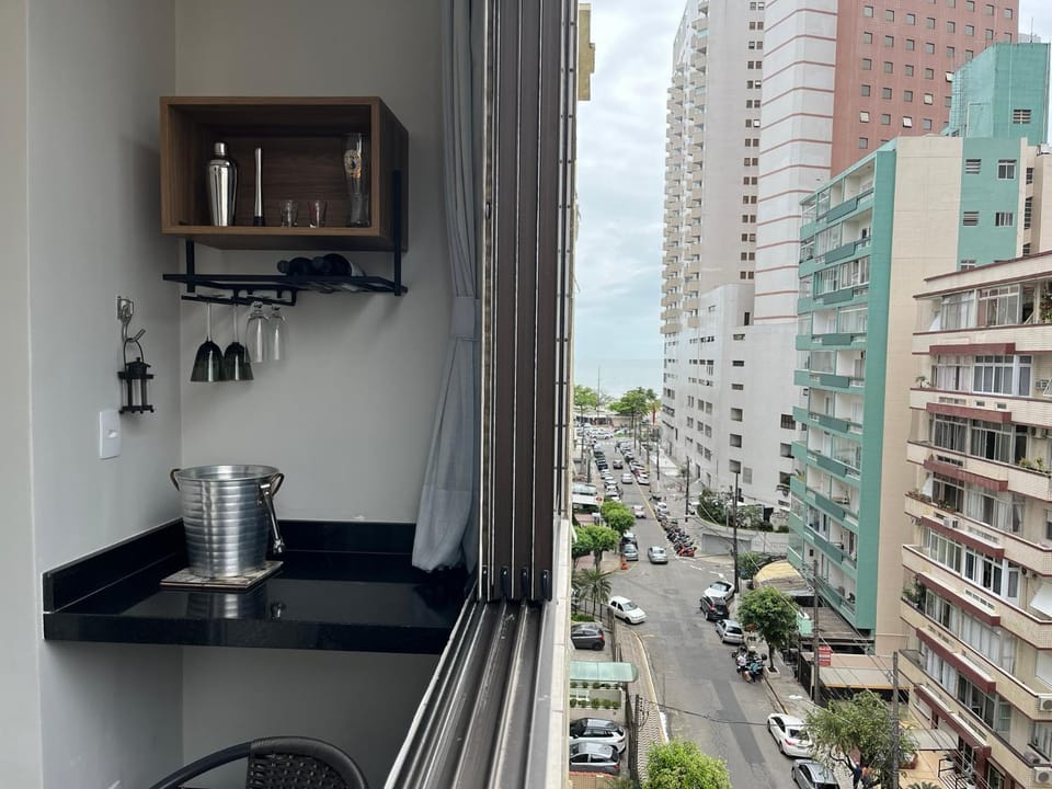 Apto com 2 varandas, vista para o mar e AC Apartment in Santos