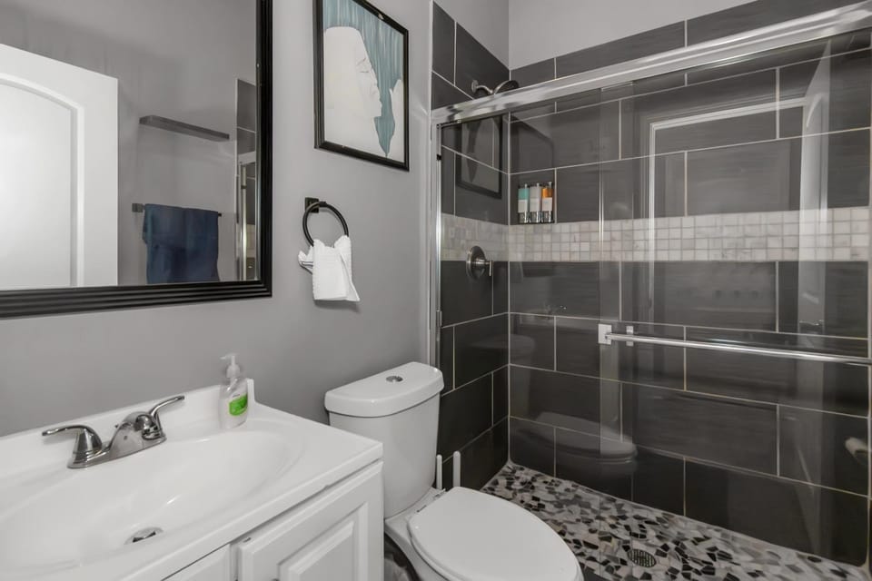 Shower, Toilet, Decorative detail, towels