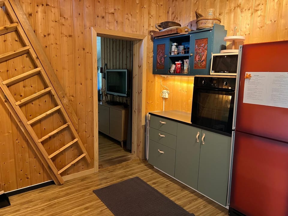 Kitchen or kitchenette, oven