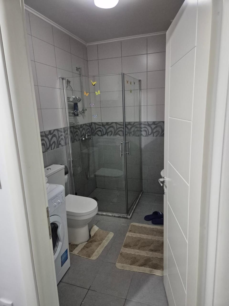 Shower, Toilet, Bathroom, hair dryier, washing machine, dryer