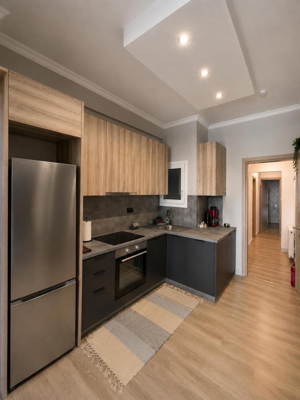Kitchen or kitchenette, oven, stove