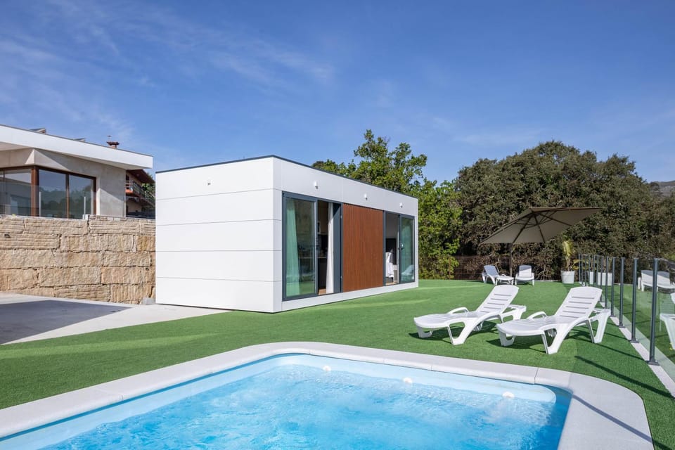 Property building, Living room, Swimming pool