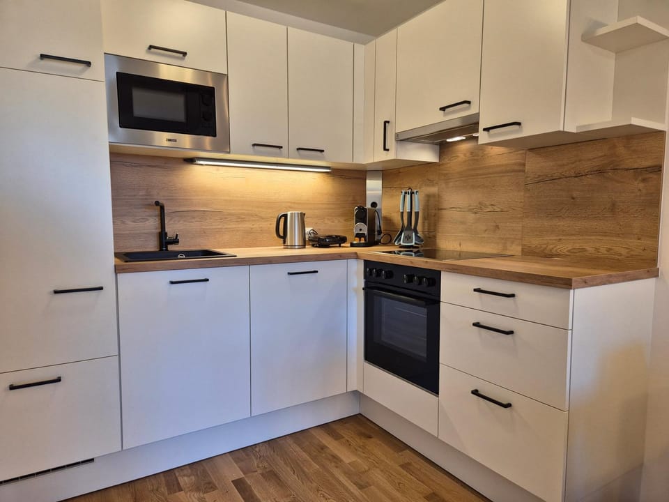Kitchen or kitchenette, dishwasher, oven, stove, toaster