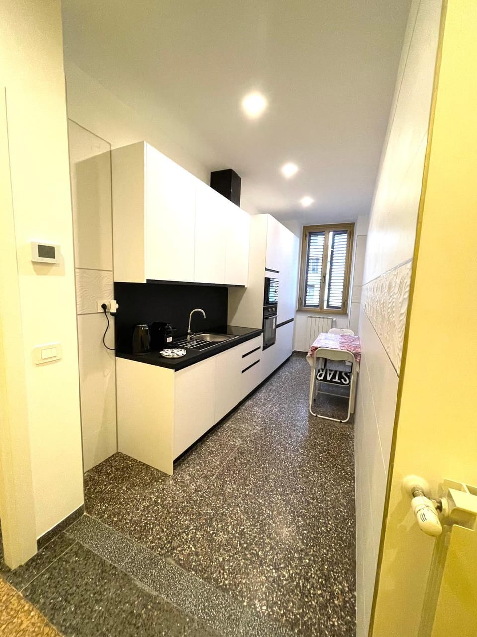 Kitchen or kitchenette, stove, kitchen