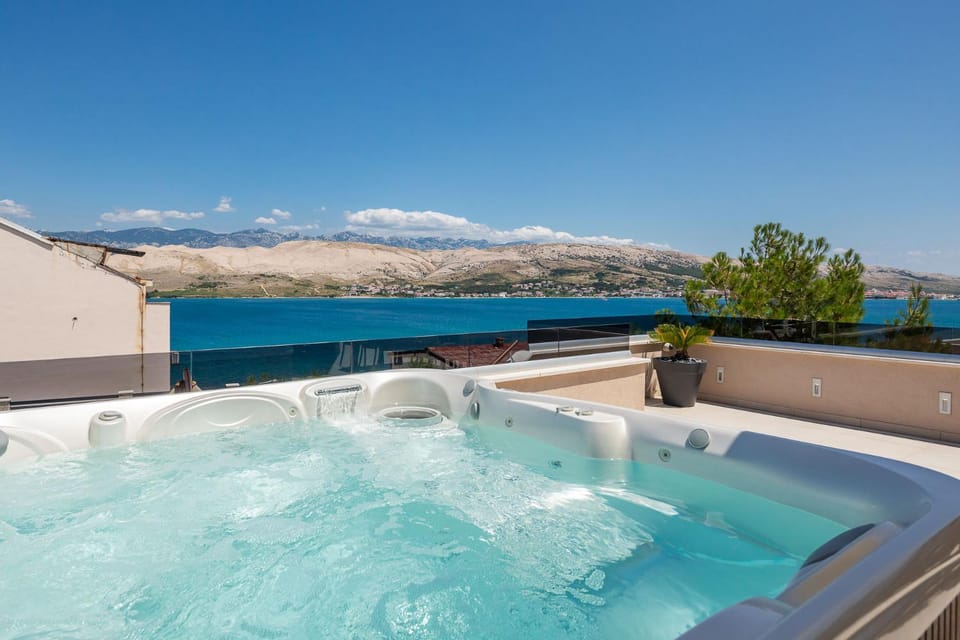 Villa Emma on Island Pag for 14 persons with sea view, wellness & pool heating Villa in Zadar County