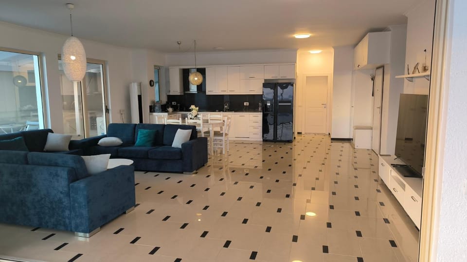 Kitchen or kitchenette, Living room, Seating area, Dining area, dishwasher, oven, stove