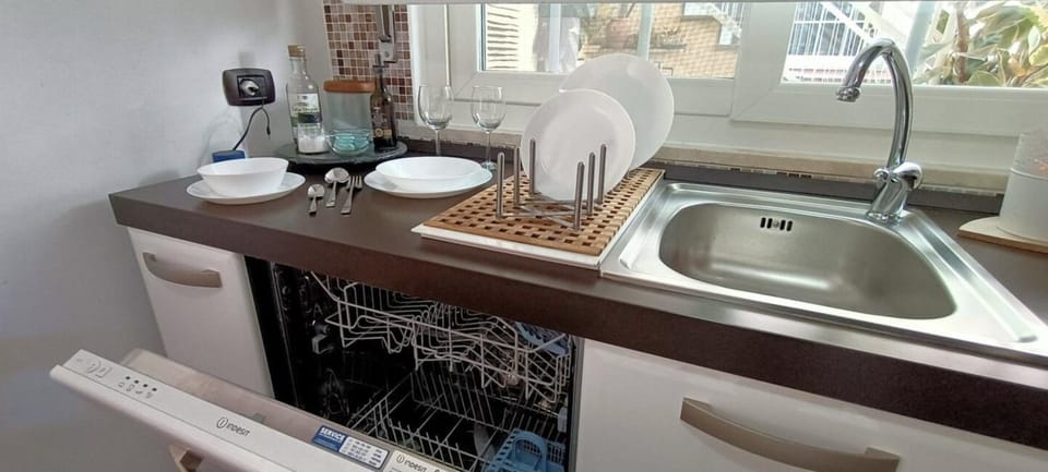 Kitchen or kitchenette, dishwasher