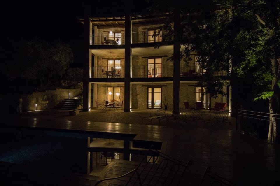 Night, View (from property/room), Swimming pool