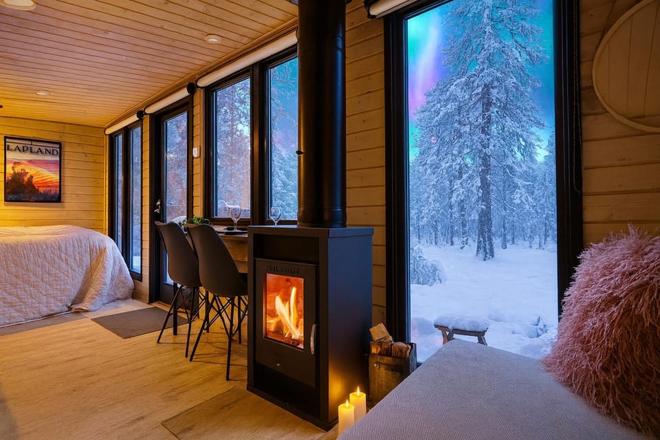 Winter, Seating area, fireplace