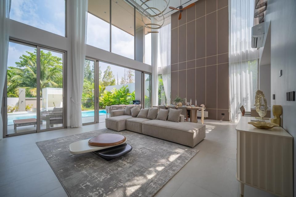 Living room, Seating area, Dining area, Pool view, Swimming pool