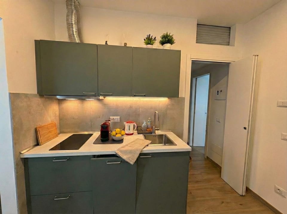 Kitchen or kitchenette, minibar, stove