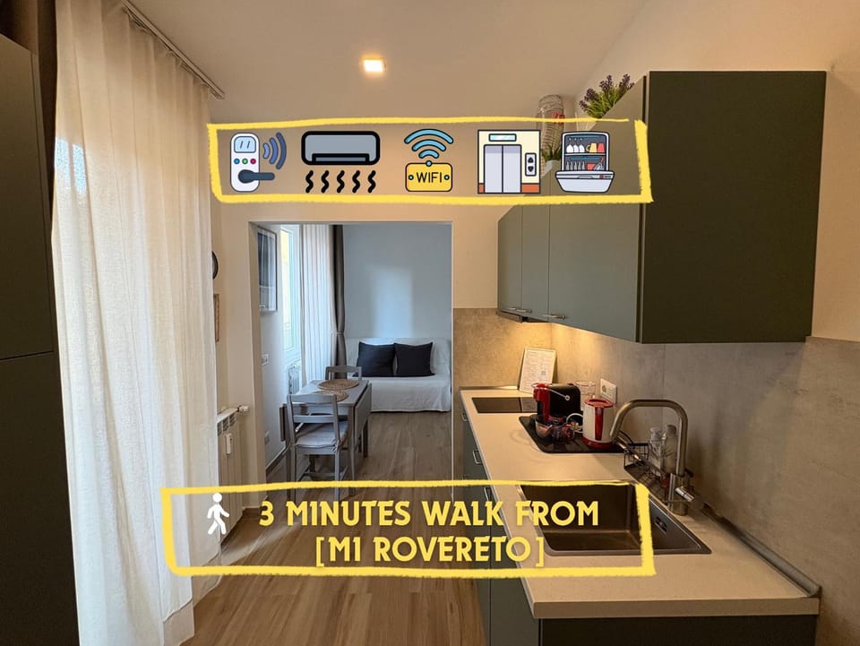 Kitchen or kitchenette, Text overlay