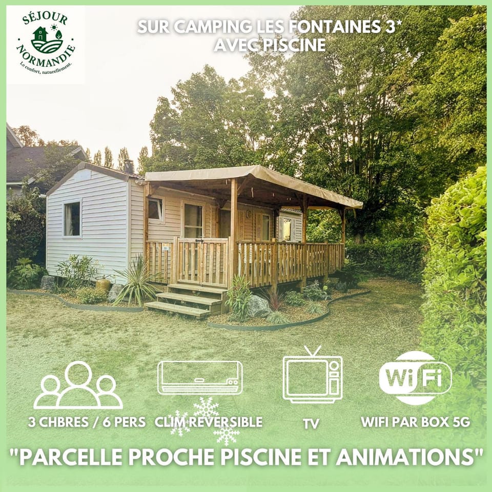 Mobilhomes 6 & 4 pers à Ivry La Bataille Clim TV Wifi terrasse & confort Paris Eure Gestion Campground/ 
RV Resort in Normandy