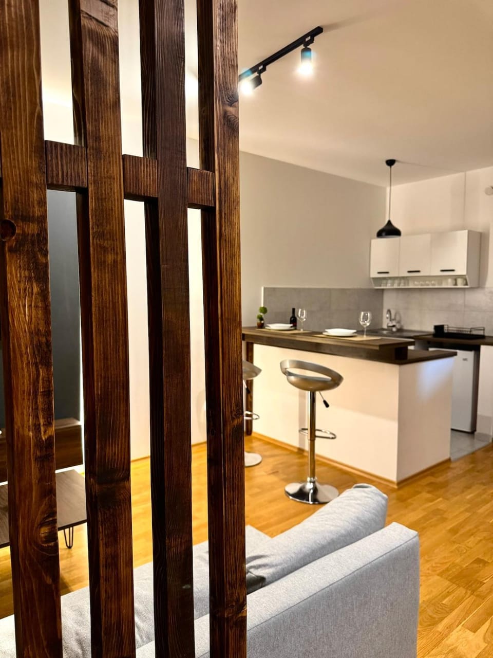 Kitchen or kitchenette, Living room, Dining area