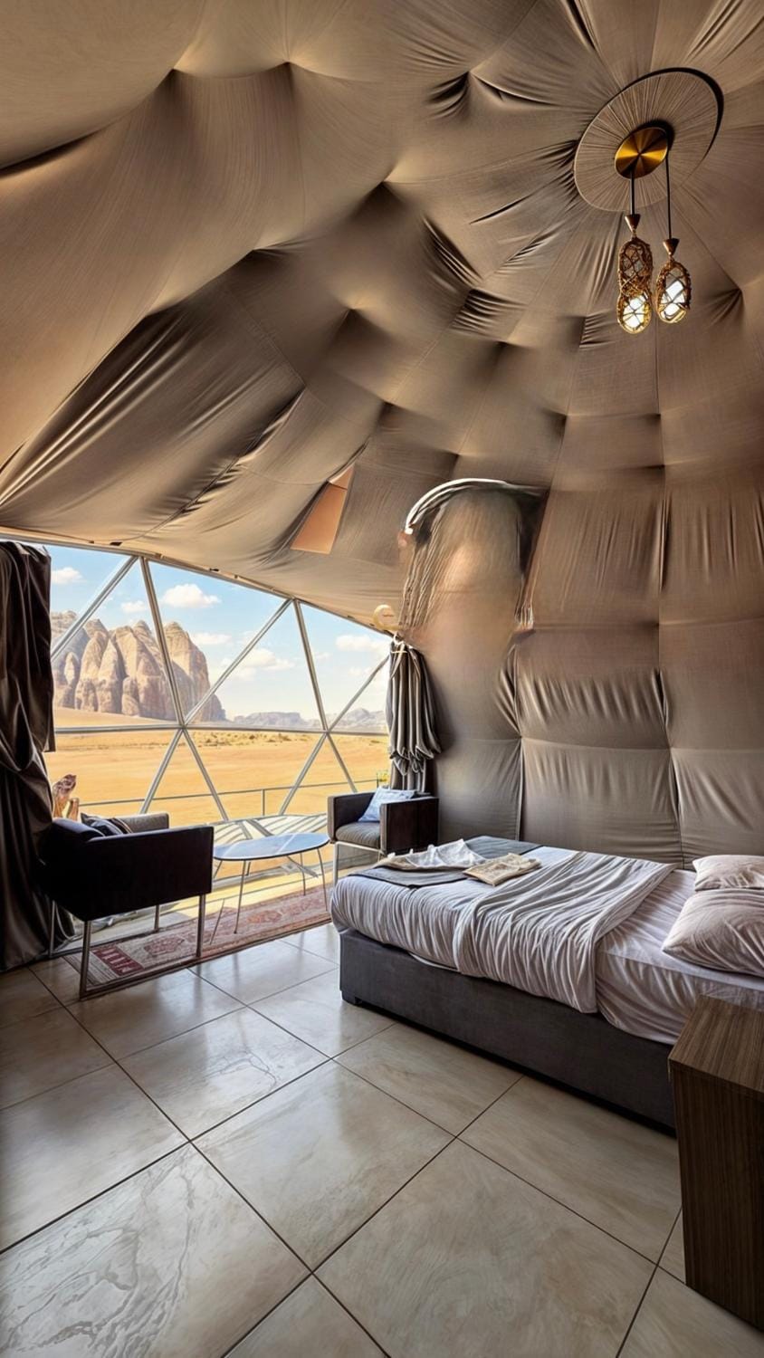 Photo of the whole room, Bedroom, Mountain view