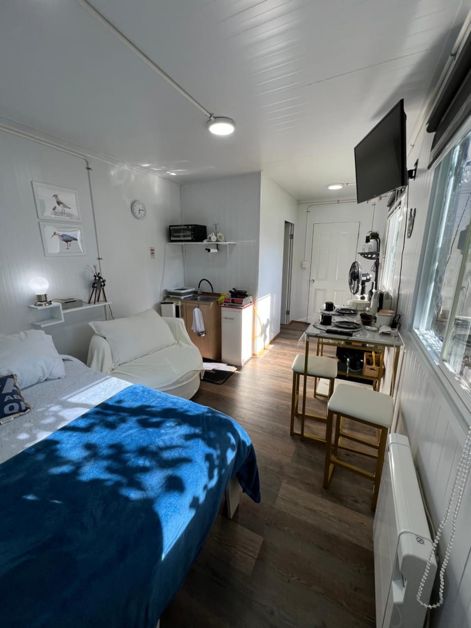 Bed, TV and multimedia, Kitchen or kitchenette, Living room, Photo of the whole room, Bedroom