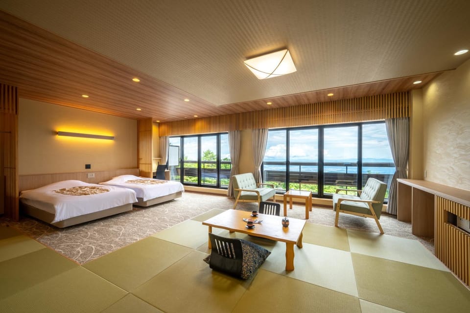 Bed, Natural landscape, Photo of the whole room, Seating area, Bedroom, Sea view