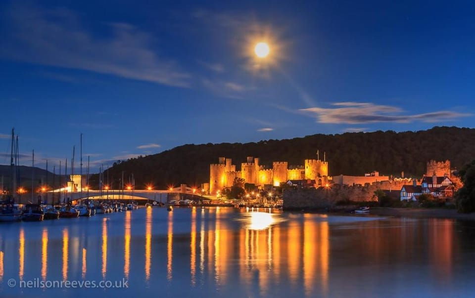 Night, City view, River view