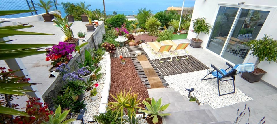 Property building, Day, Natural landscape, Garden, Solarium, Garden view, Sea view, sunbed