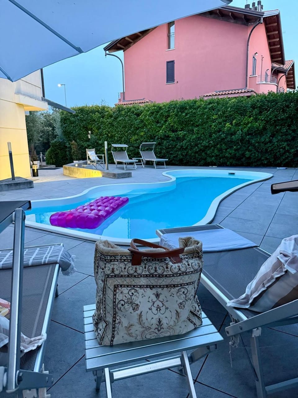 Patio, Pool view, Swimming pool, sunbed