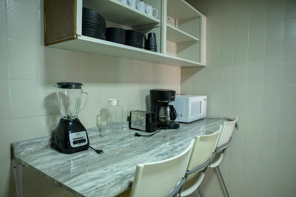 Kitchen or kitchenette, toaster