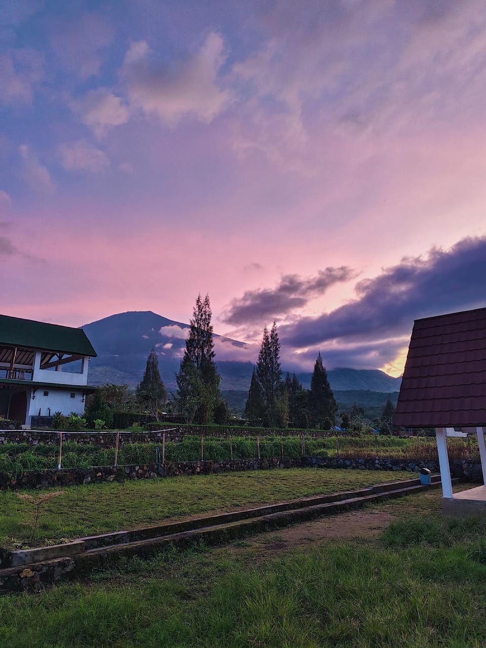 Natural landscape, Garden, Garden view, Mountain view, Sunrise, Sunset