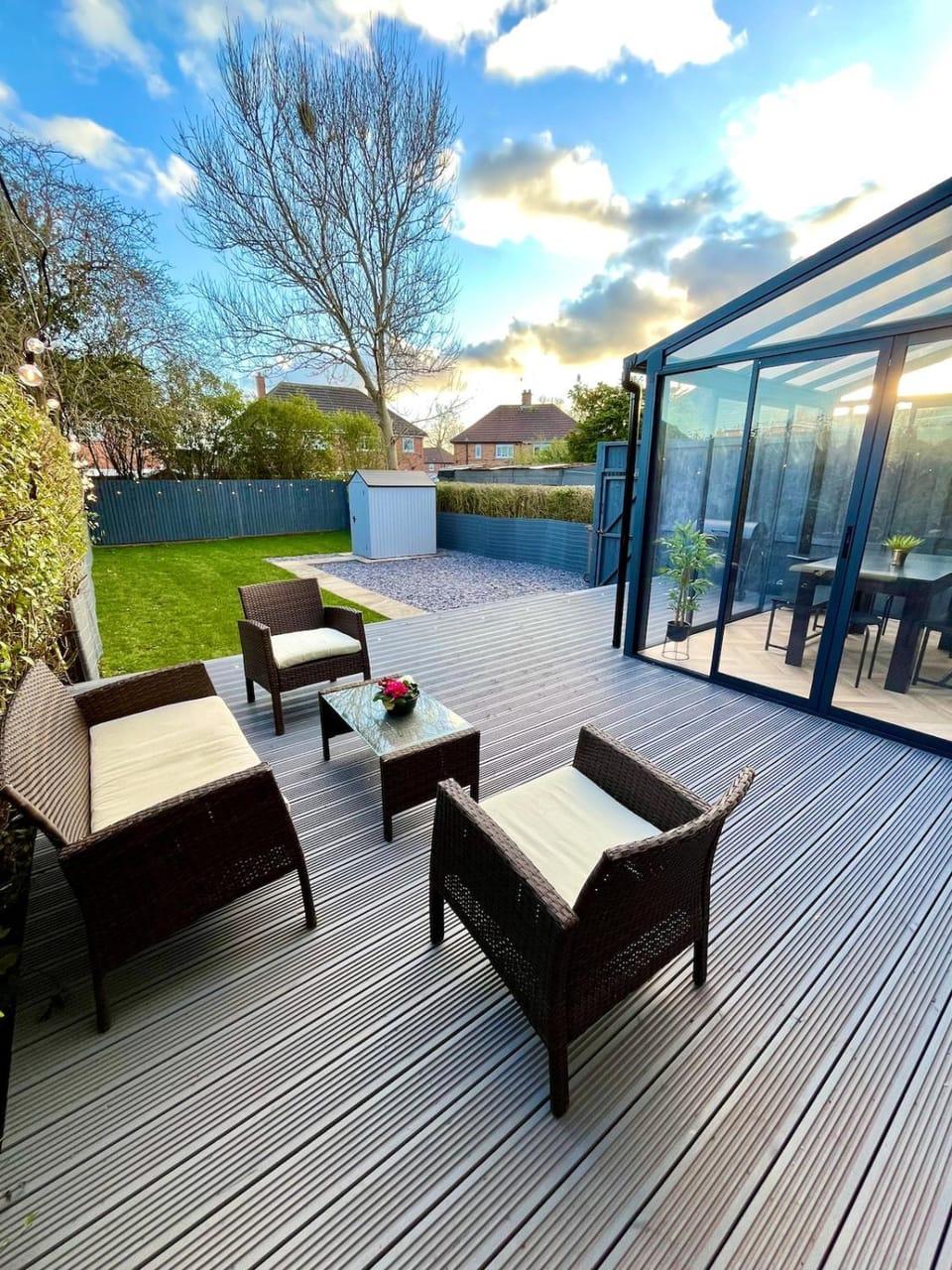 Patio, Spring, Day, Natural landscape, Garden, View (from property/room), Seating area