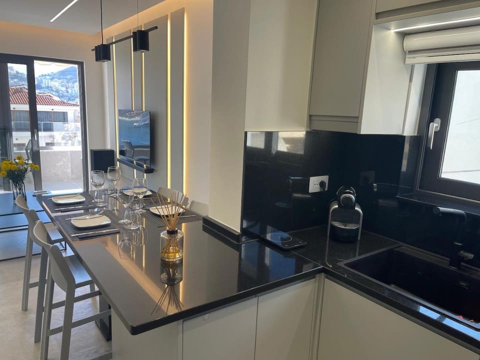 TV and multimedia, Coffee/tea facilities, View (from property/room), Living room, Decorative detail, Sea view, Breakfast, dishwasher, microwave, oven, stove, washing machine, kitchen, air conditioner