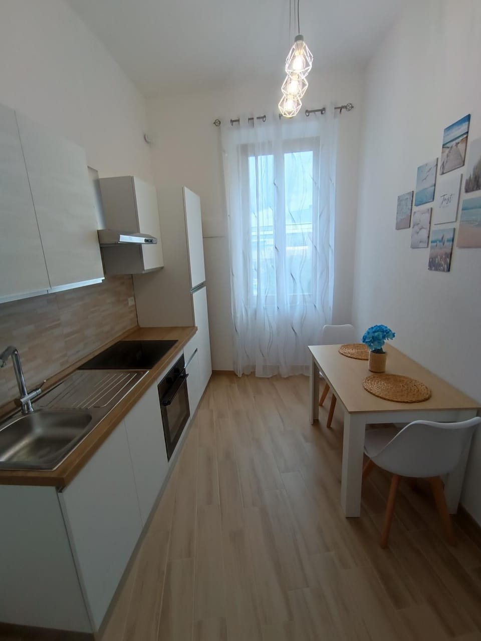 Dining area, microwave, oven, stove