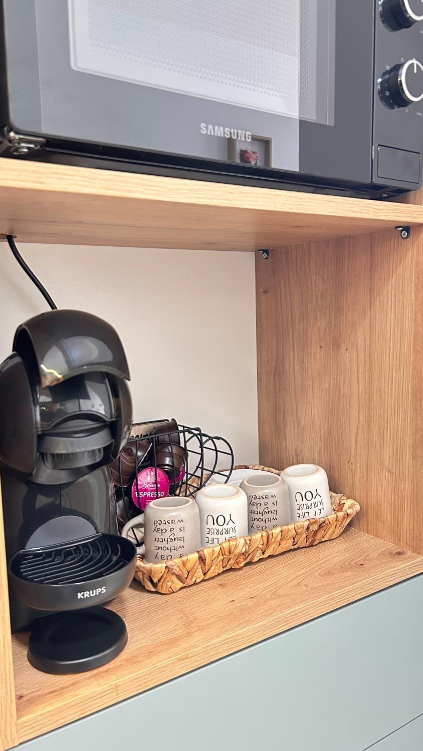 Kitchen or kitchenette, toaster