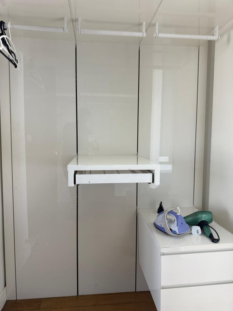 flat iron, furniture, hair dryier, wardrobe