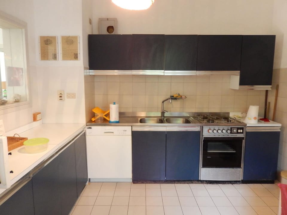Kitchen or kitchenette, dishwasher, oven, stove