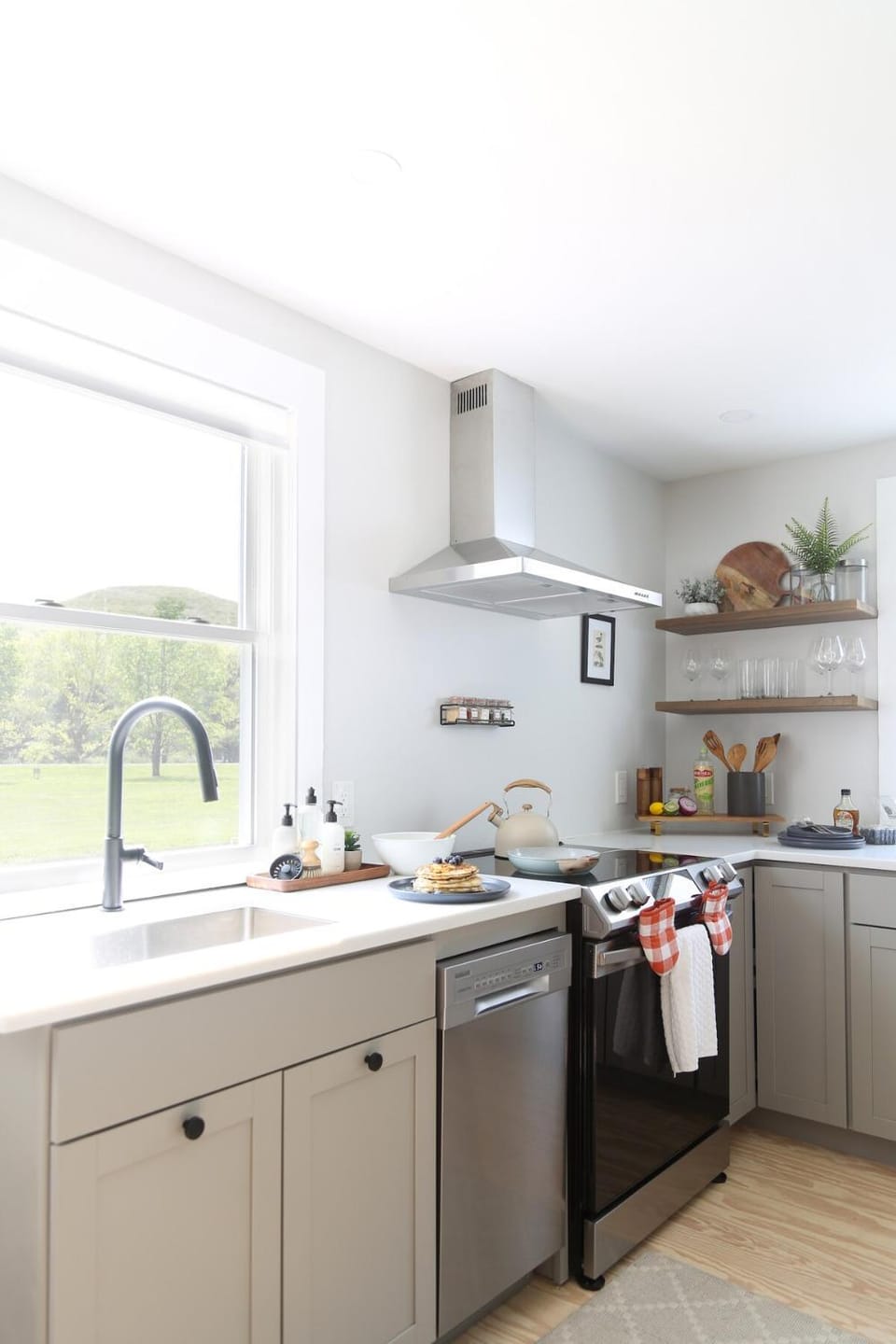 Kitchen or kitchenette, dishwasher