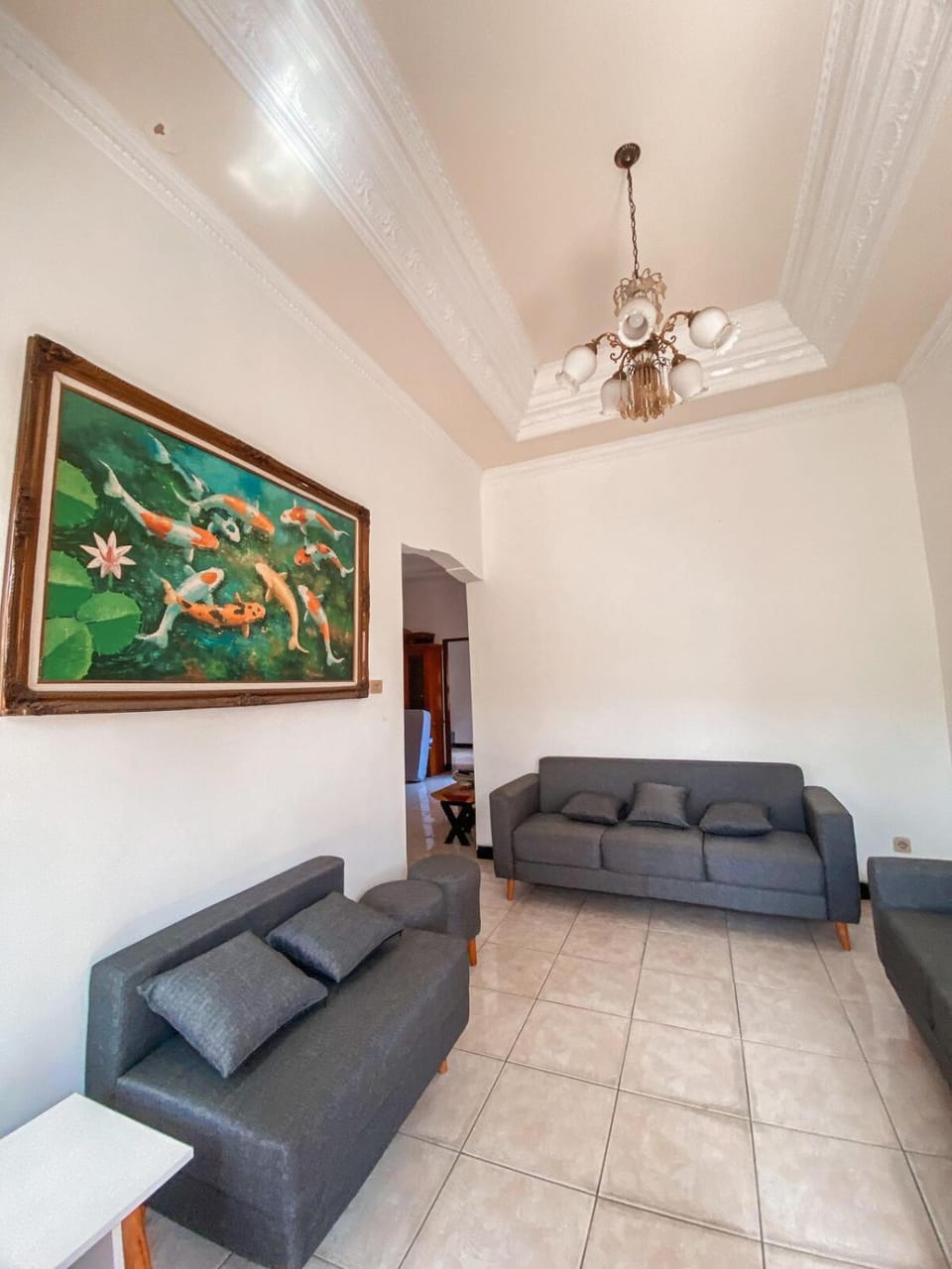 Living room, fireplace