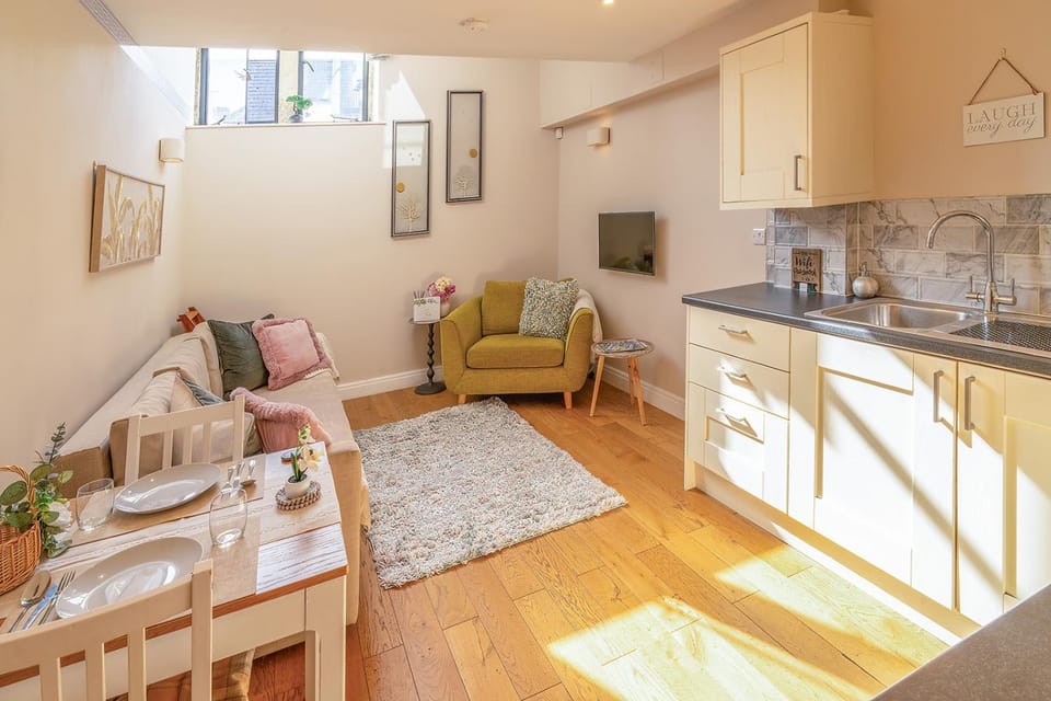 TV and multimedia, Kitchen or kitchenette, Living room, Seating area, Dining area, stove