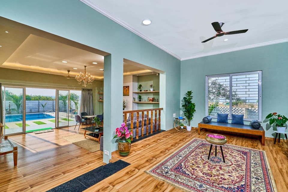 Living room, Seating area, Pool view, Swimming pool