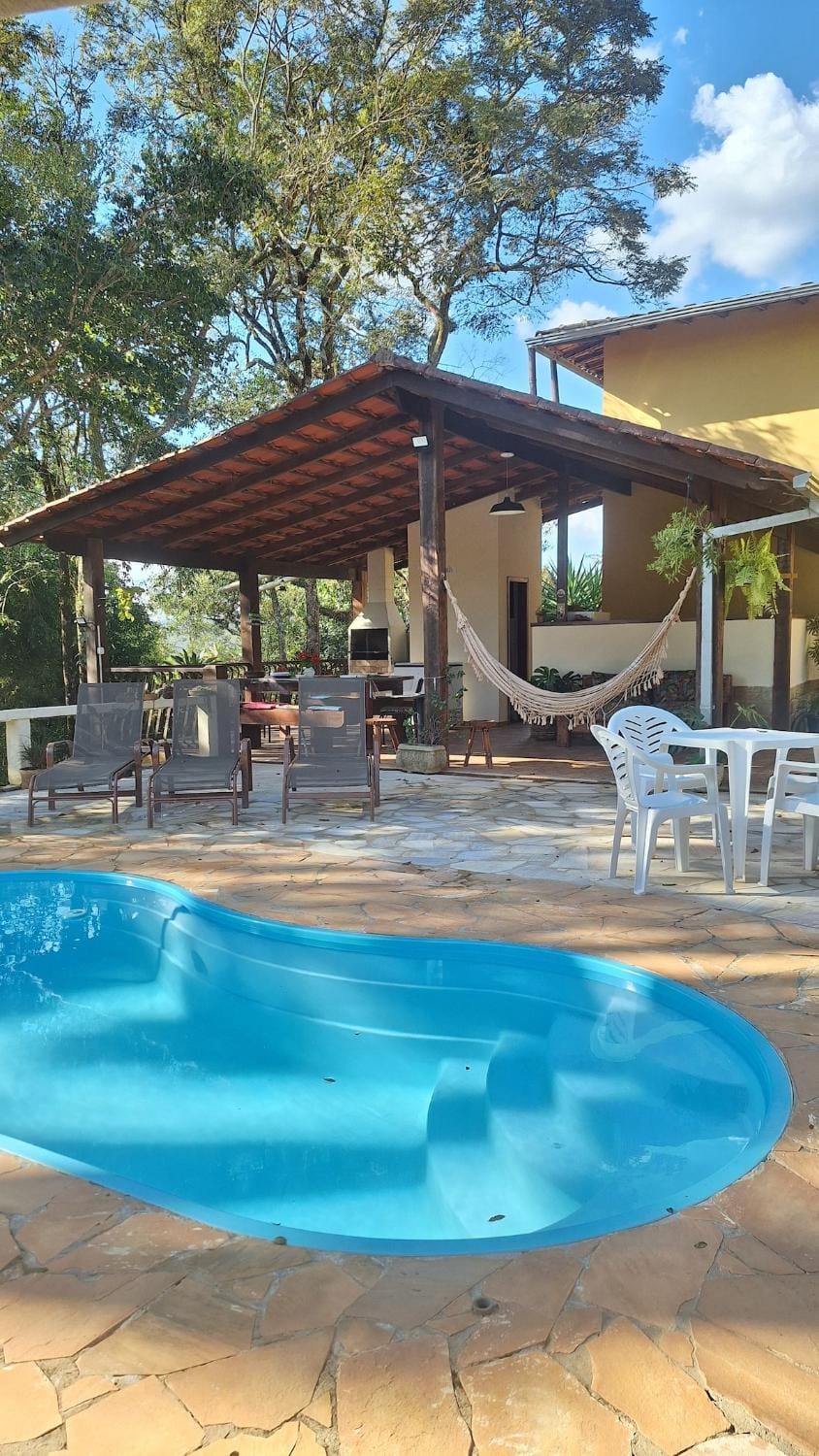 Patio, BBQ facilities, Swimming pool, sunbed