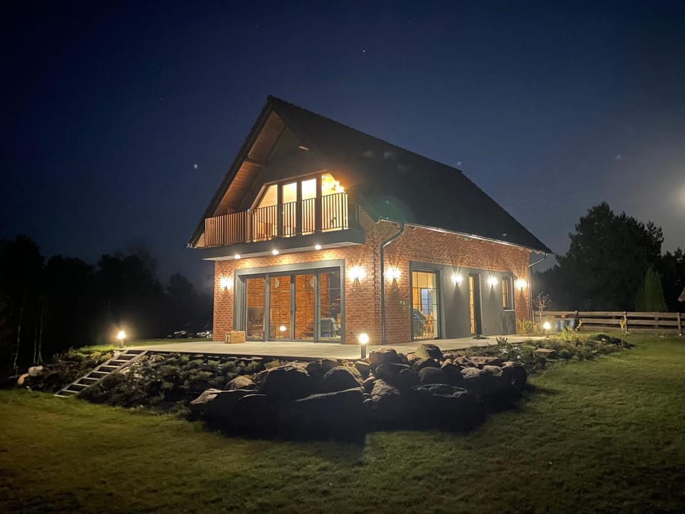 Property building, Night, Garden